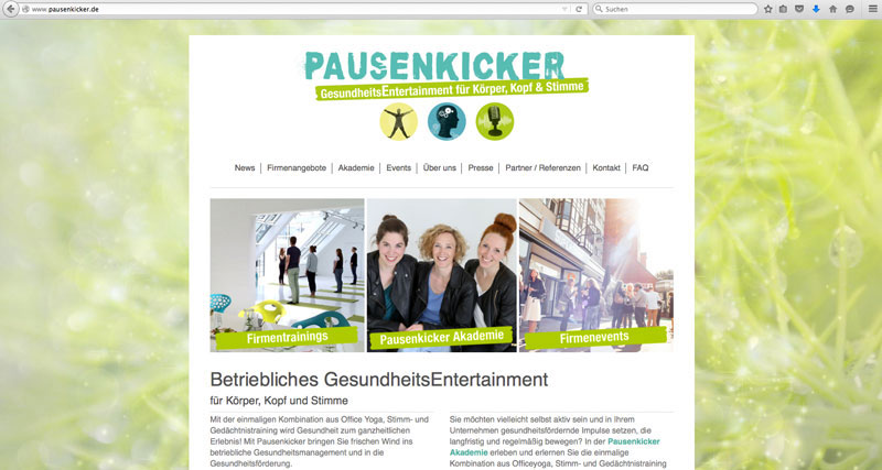 Pausenkicker Internetseite